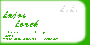 lajos lorch business card